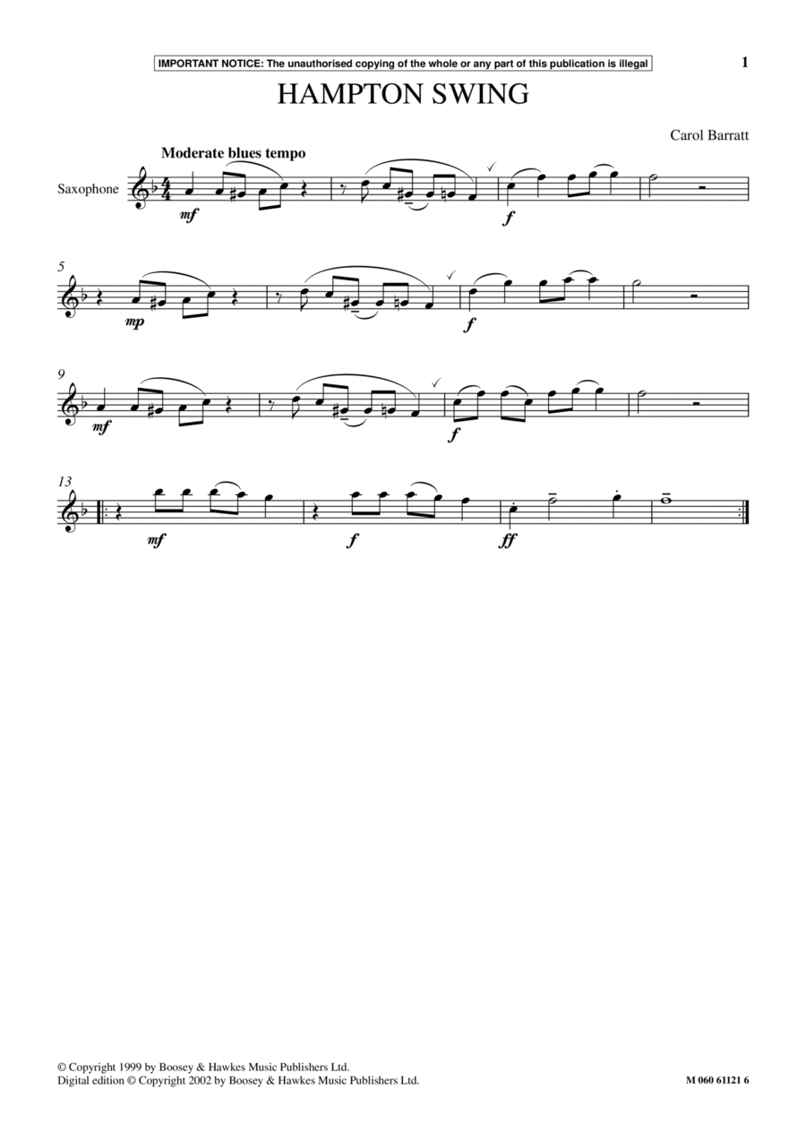 Hampton Swing School and Community scores gallery preview page 1