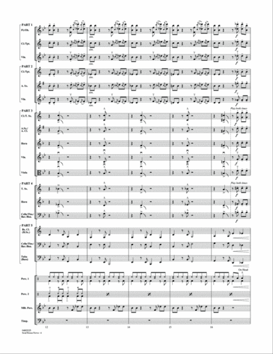 Soul Bossa Nova (arr. Johnnie Vinson) - Full Score Concert Band scores gallery preview page 4