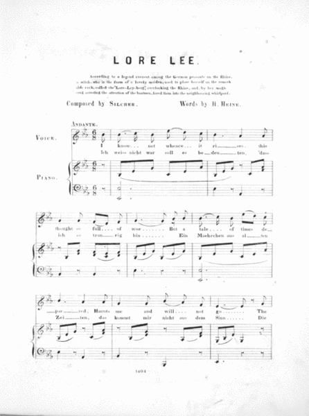 Lorelee. A Popular German Melody
