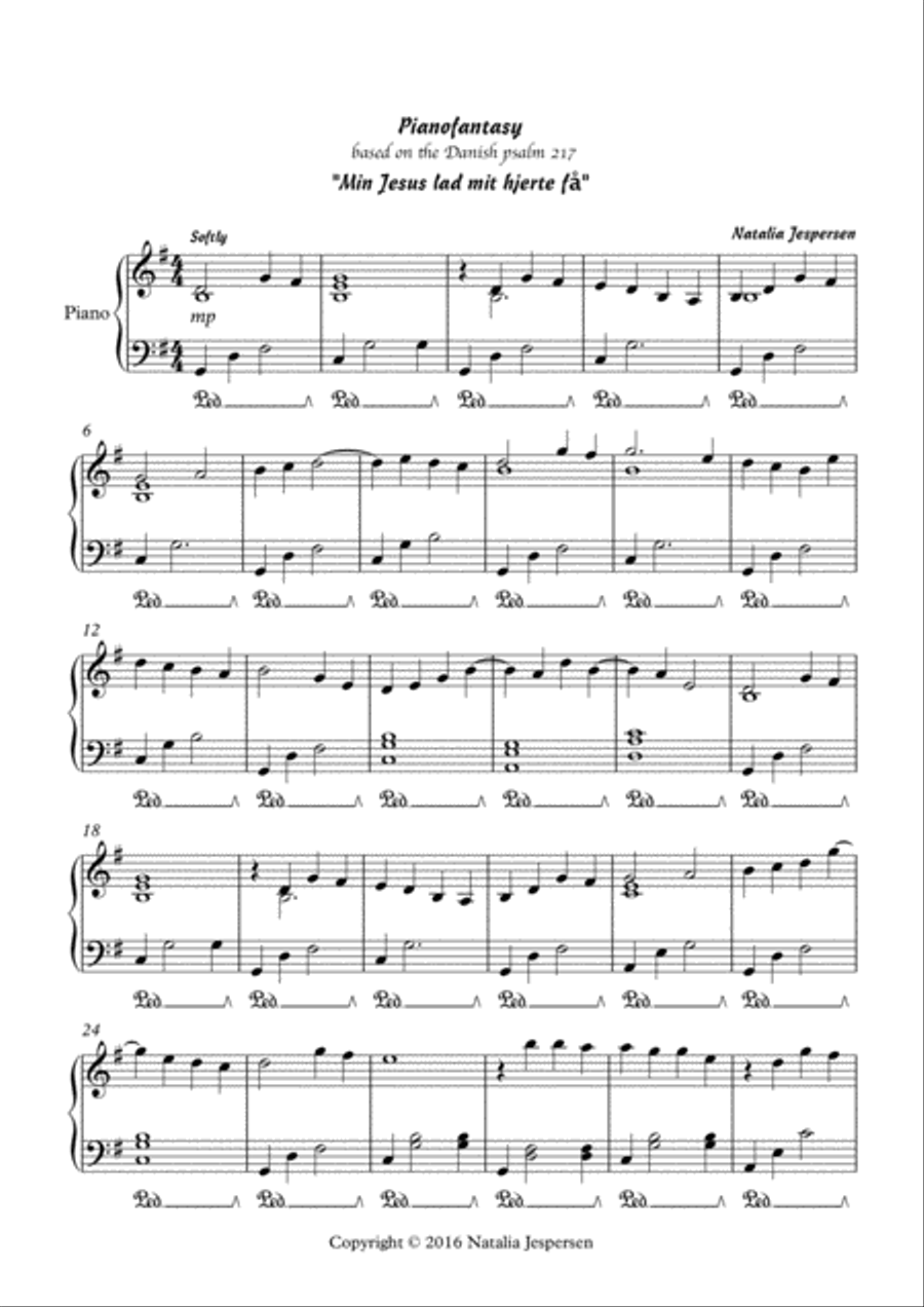 Min Jesus, lad mit hjerte få Piano Solo scores gallery preview page 1