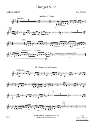 Tintagel Suite: 3rd B-flat Clarinet