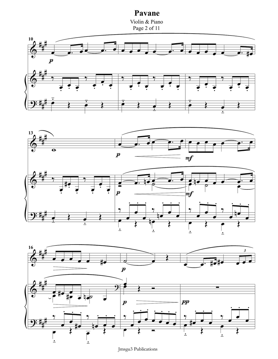 Fauré: Pavane Op. 50 for Violin & Piano Violin Solo scores gallery preview page 2