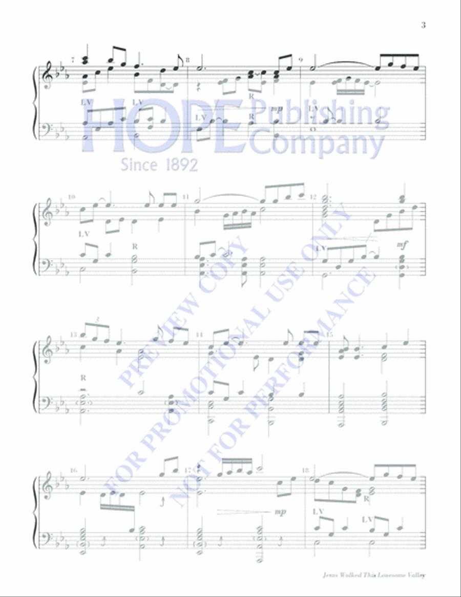 Jesus Walked This Lonesome Valley 5-Octaves scores gallery preview page 3