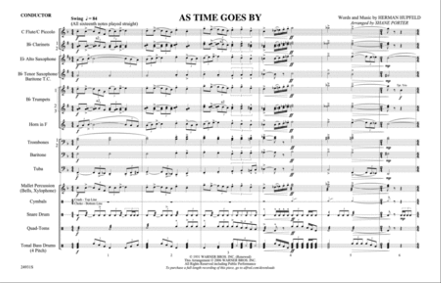 As Time Goes By Marching Band scores gallery preview page 2
