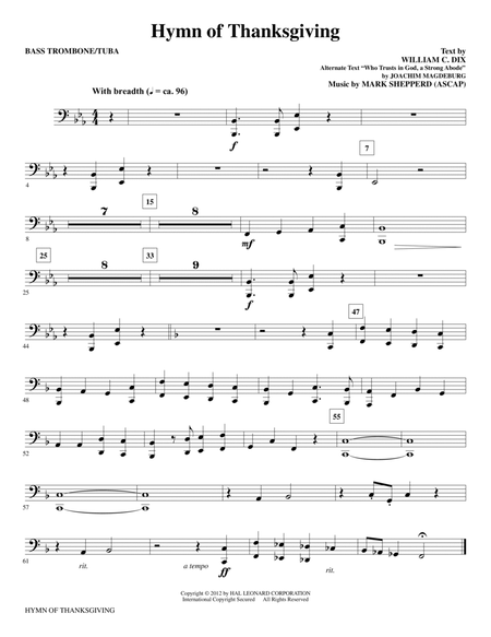 Hymn Of Thanksgiving - Bass Trombone/Tuba