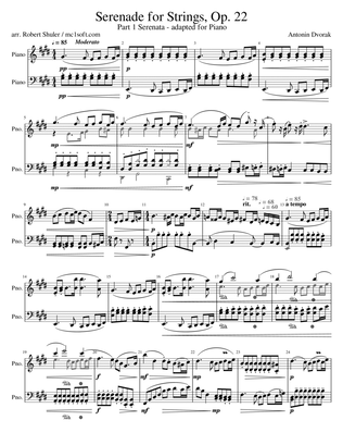 Dvorak Serenade for Strings part 1 - for PIANO