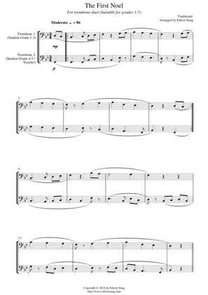 The First Noel (for trombone duet, suitable for grades 1-5)