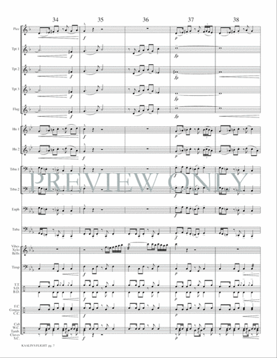 Kaalin's Flight Kaalin's Flight Small Ensemble scores gallery preview page 9