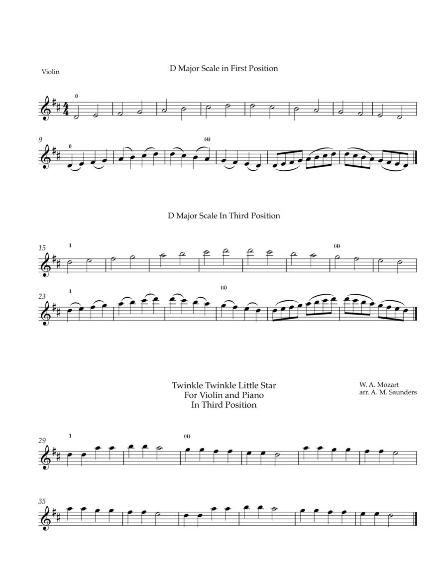 Twinkle Twinkle Little Star for Violin Violin Solo scores gallery preview page 1