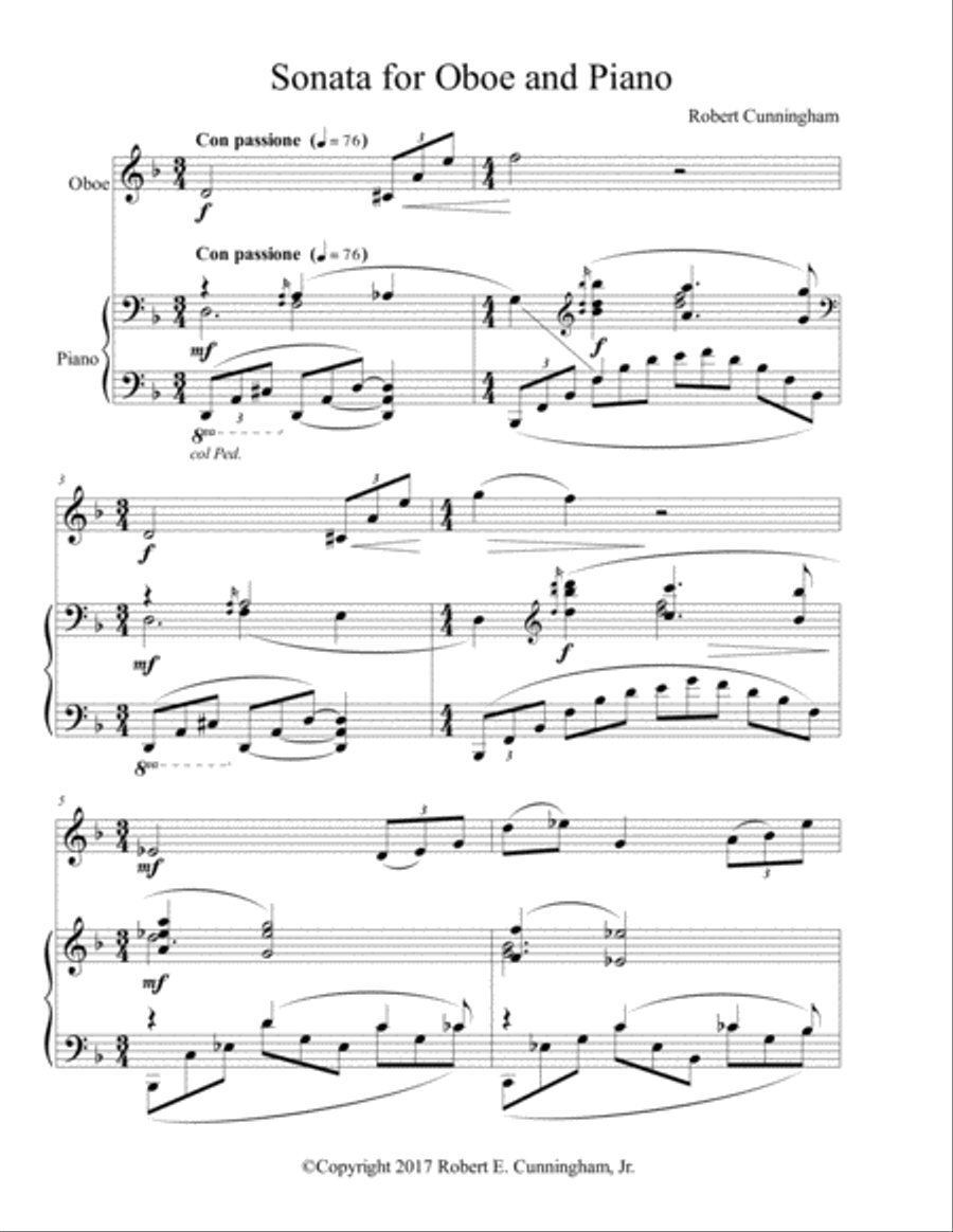Sonata for Oboe and Piano Woodwind Duet scores gallery preview page 2