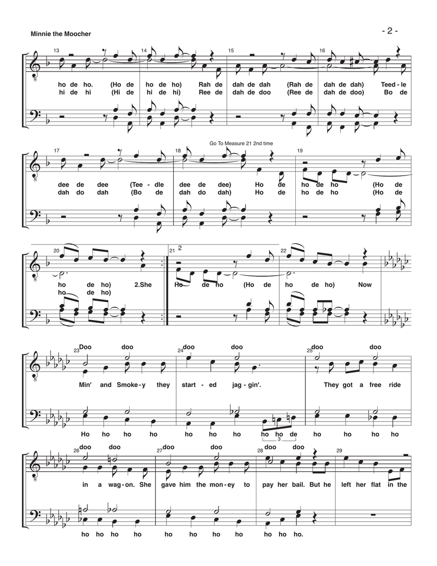 Minnie The Moocher TTBB scores gallery preview page 2