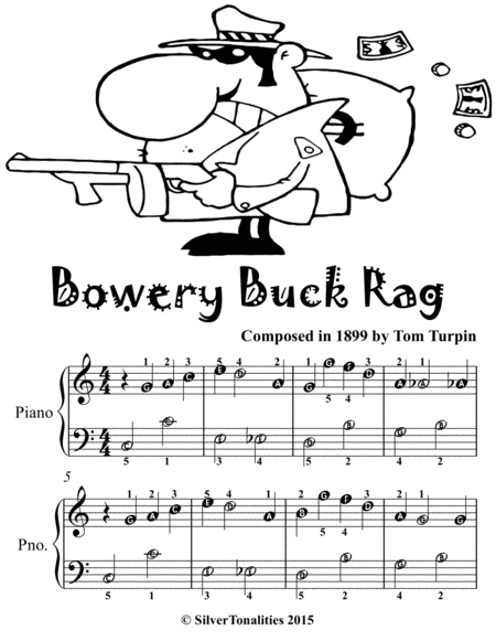 Bowery Buck Rag Easiest Piano Sheet Music for Beginner Pianists 2nd Edition