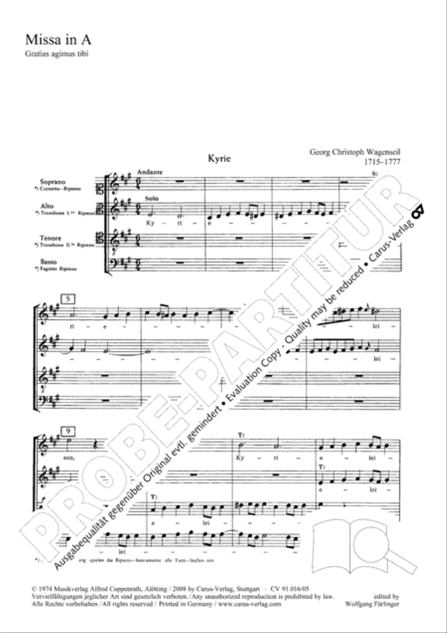 Missa in A Major Missa in A Major 4-Part scores gallery preview page 3