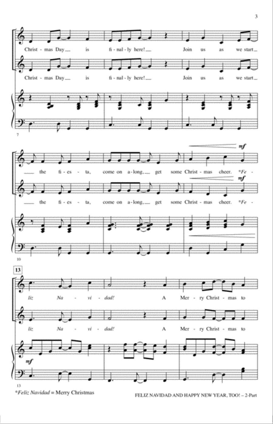 Feliz Navidad And Happy New Year, Too! 2-Part scores gallery preview page 2