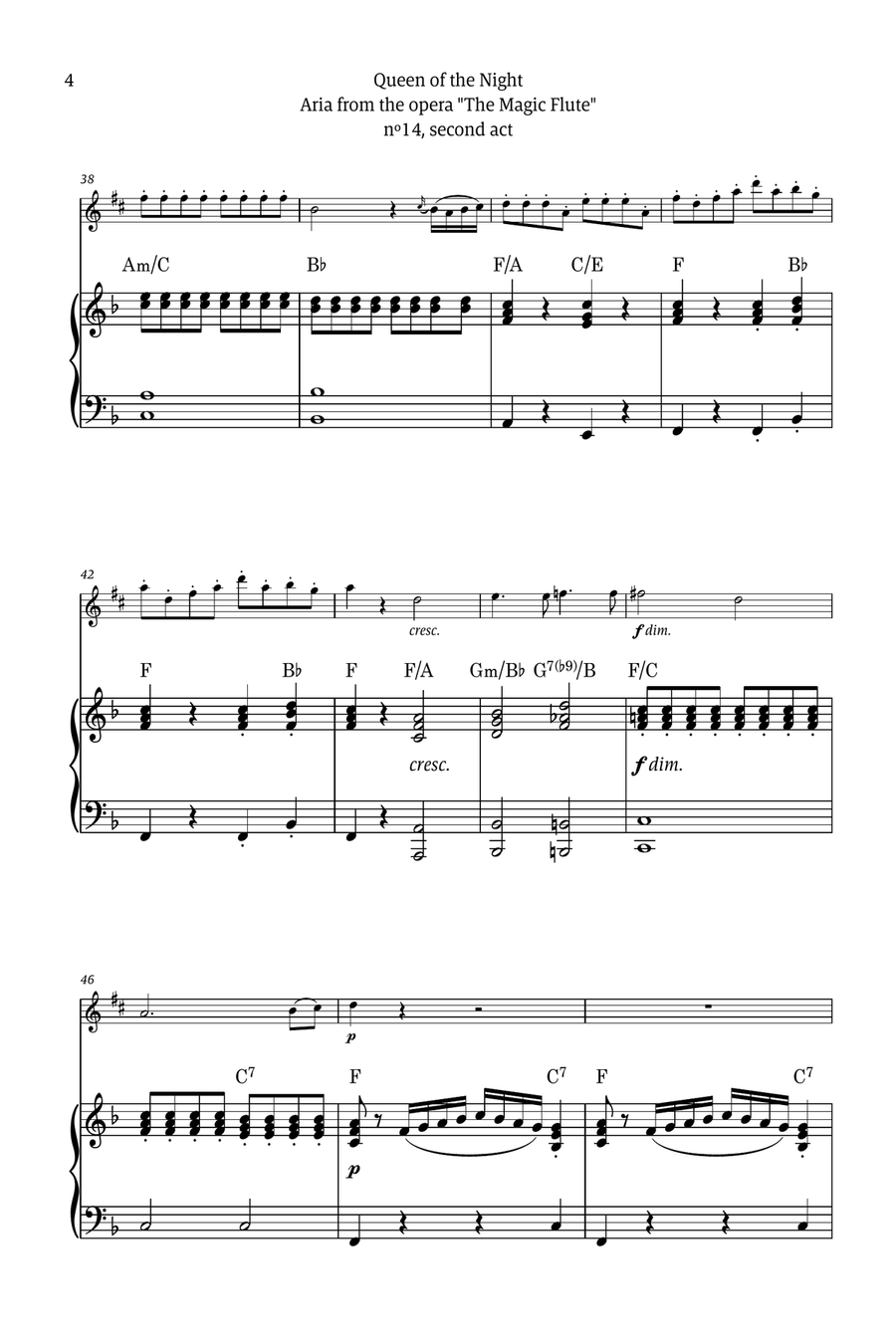 Queen of the Night - for solo baritone saxophone (with piano and chords) Chamber Music scores gallery preview page 4