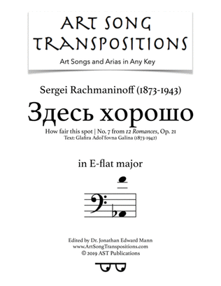 Book cover for RACHMANINOFF: Здесь хорошо, Op. 21 no. 7 (in E-flat major, bass clef, "How fair this spot")