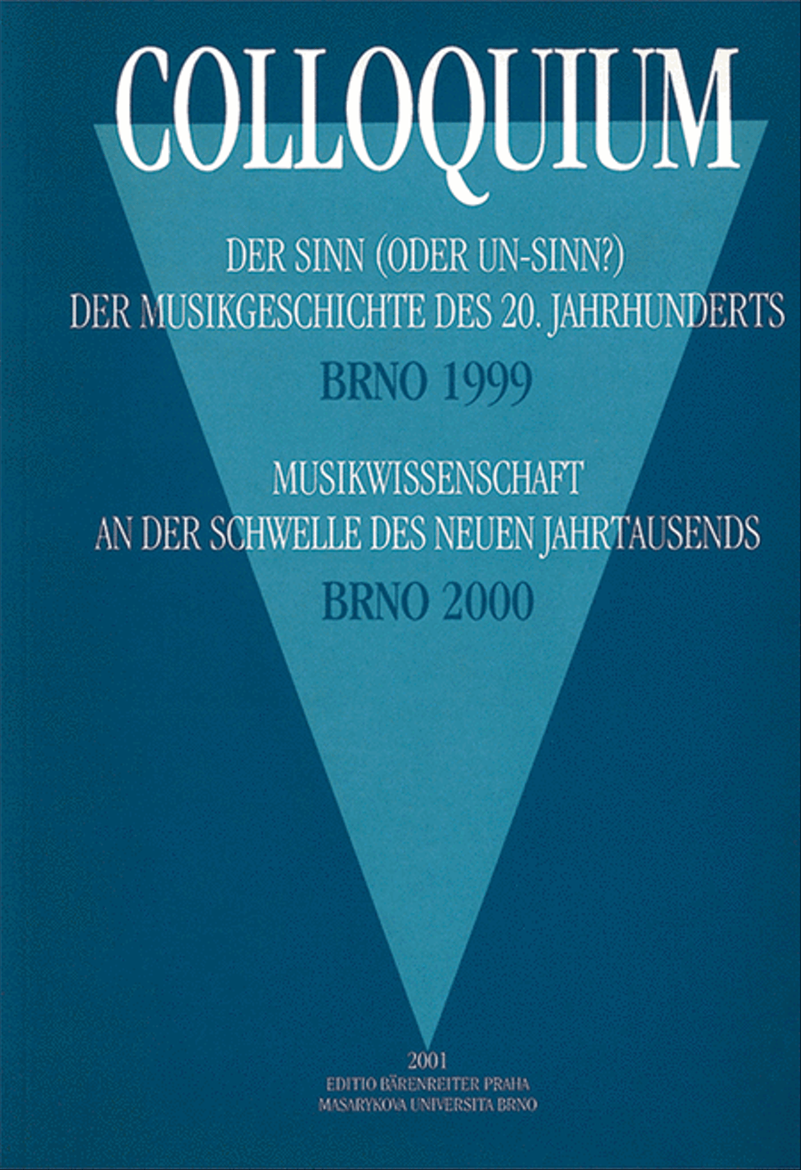 Colloquium Der Sinn (oder Un-Sinn?) der Musikgeschichte des 20. Jahrhunderts (1999) Musikwissenschaft (2000) Collection / Songbook scores gallery preview page 1