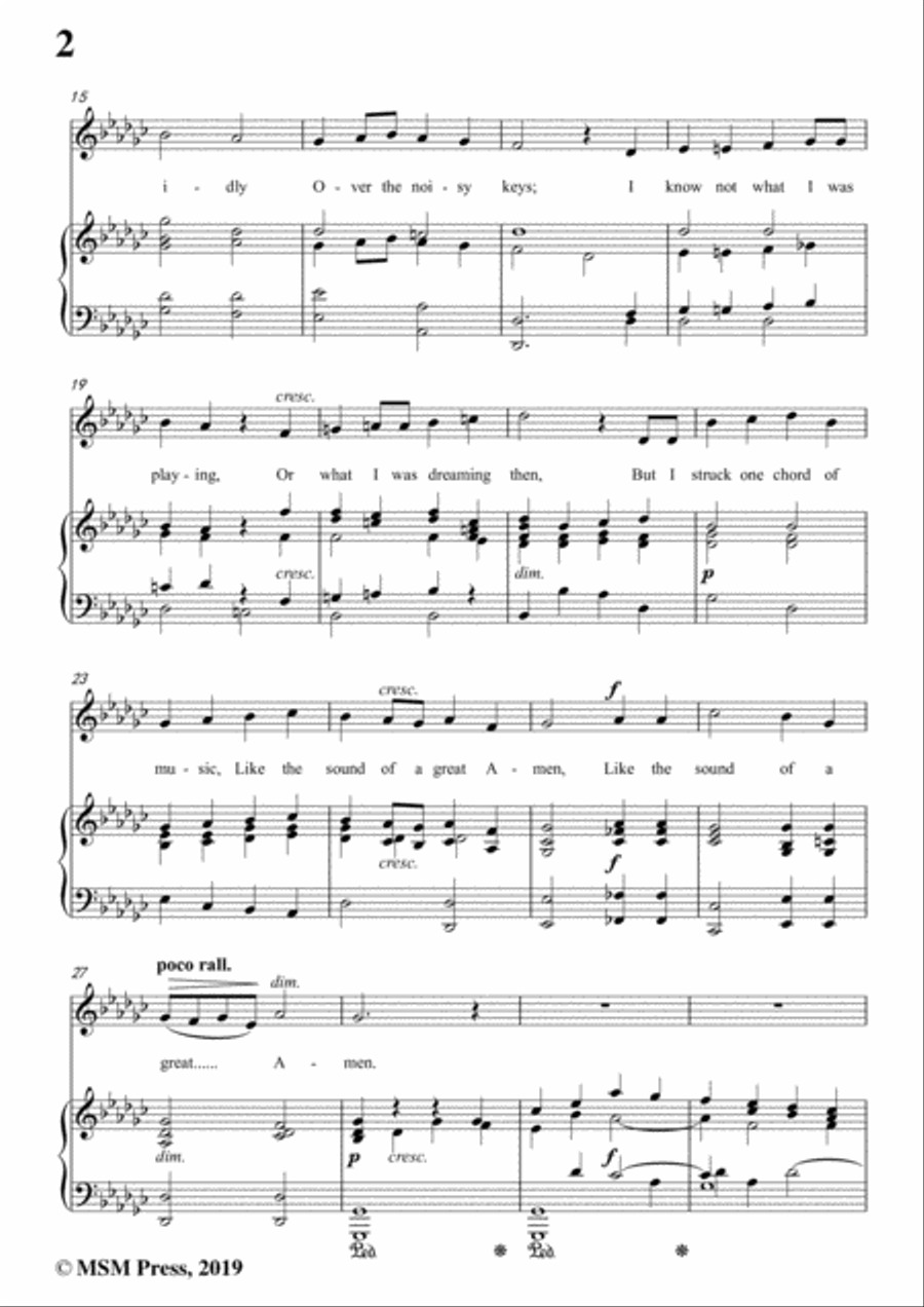 Arthur Sullivan-Lost Chord,in G flat Major,for Voice and Piano Voice Solo scores gallery preview page 4