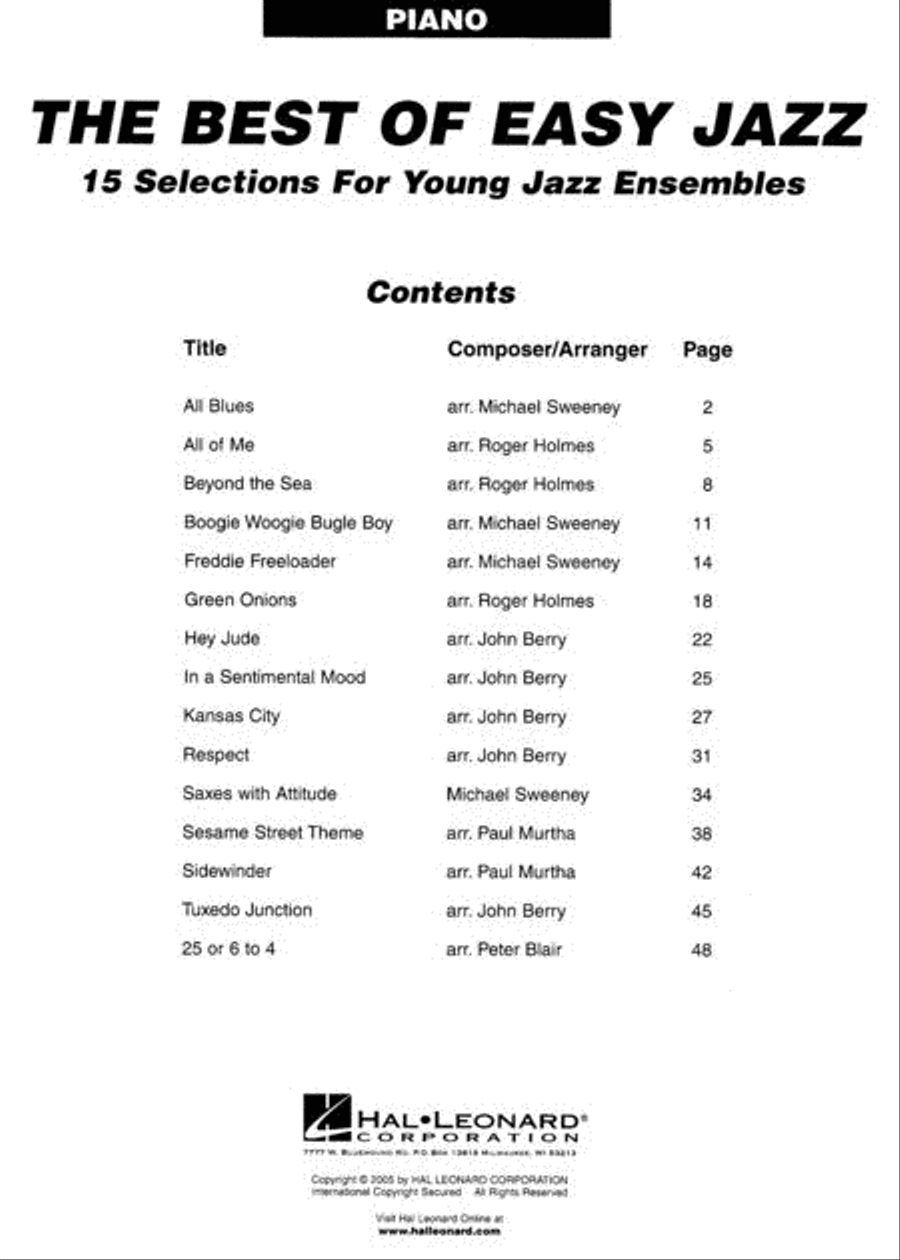 The Best of Easy Jazz – Piano Jazz Ensemble scores gallery preview page 2