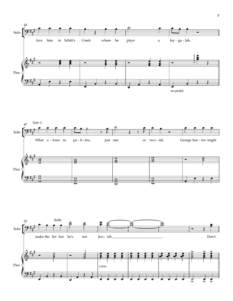 Adam's Hanukkah Song TTBB scores gallery preview page 5