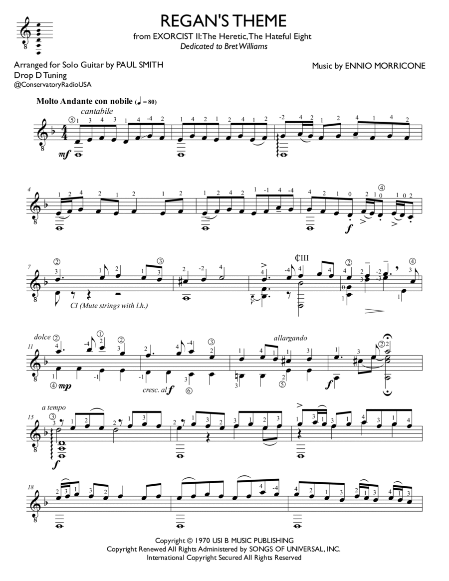 Regan's Theme Acoustic Guitar scores gallery preview page 1