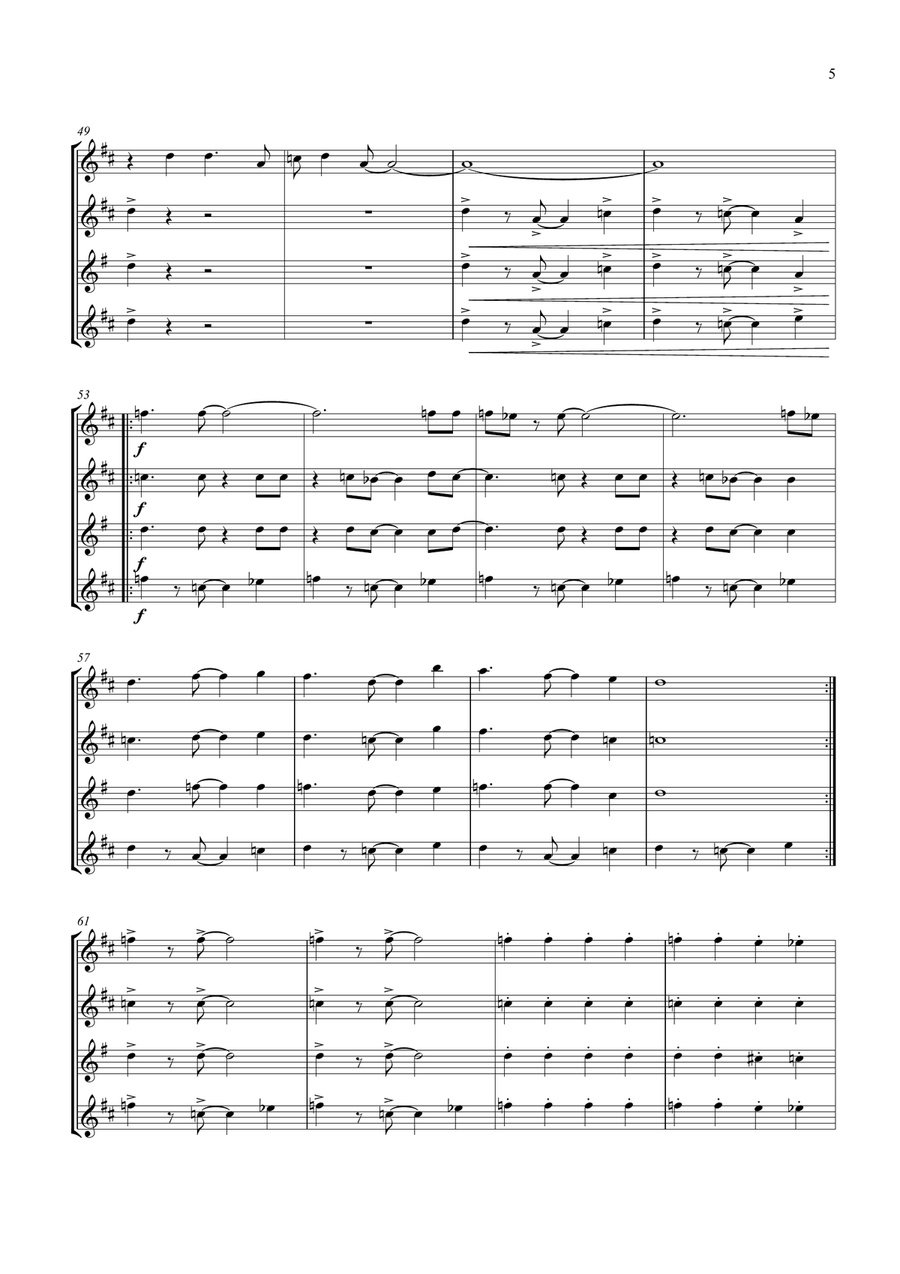 Walk Like An Egyptian by The Bangles Woodwind Quartet - Digital Sheet Music page 5