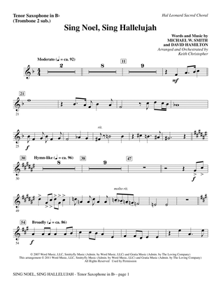 Sing Noel, Sing Hallelujah - Tenor Sax (sub. Tbn 2)