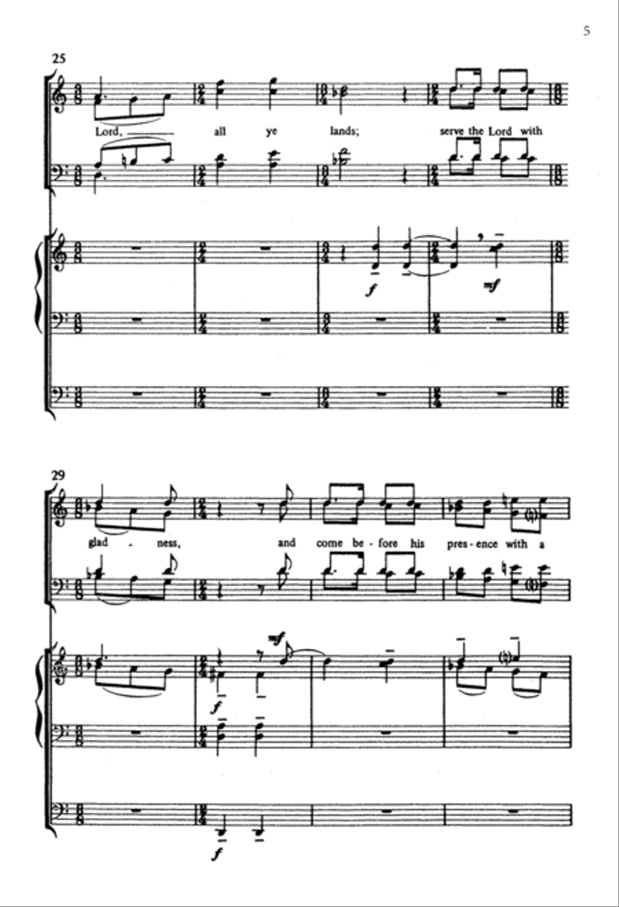 Jubilate Deo (O Be Joyful) 4-Part scores gallery preview page 5