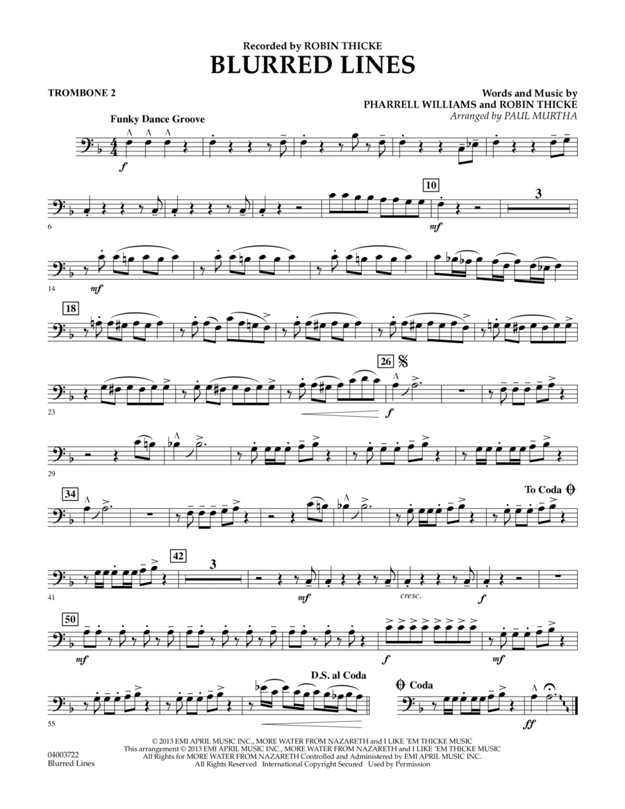 Blurred Lines - Trombone 2