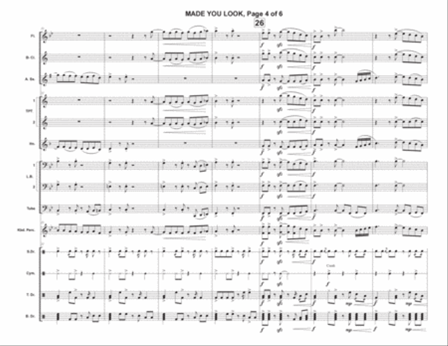 Made You Look Marching Band scores gallery preview page 4