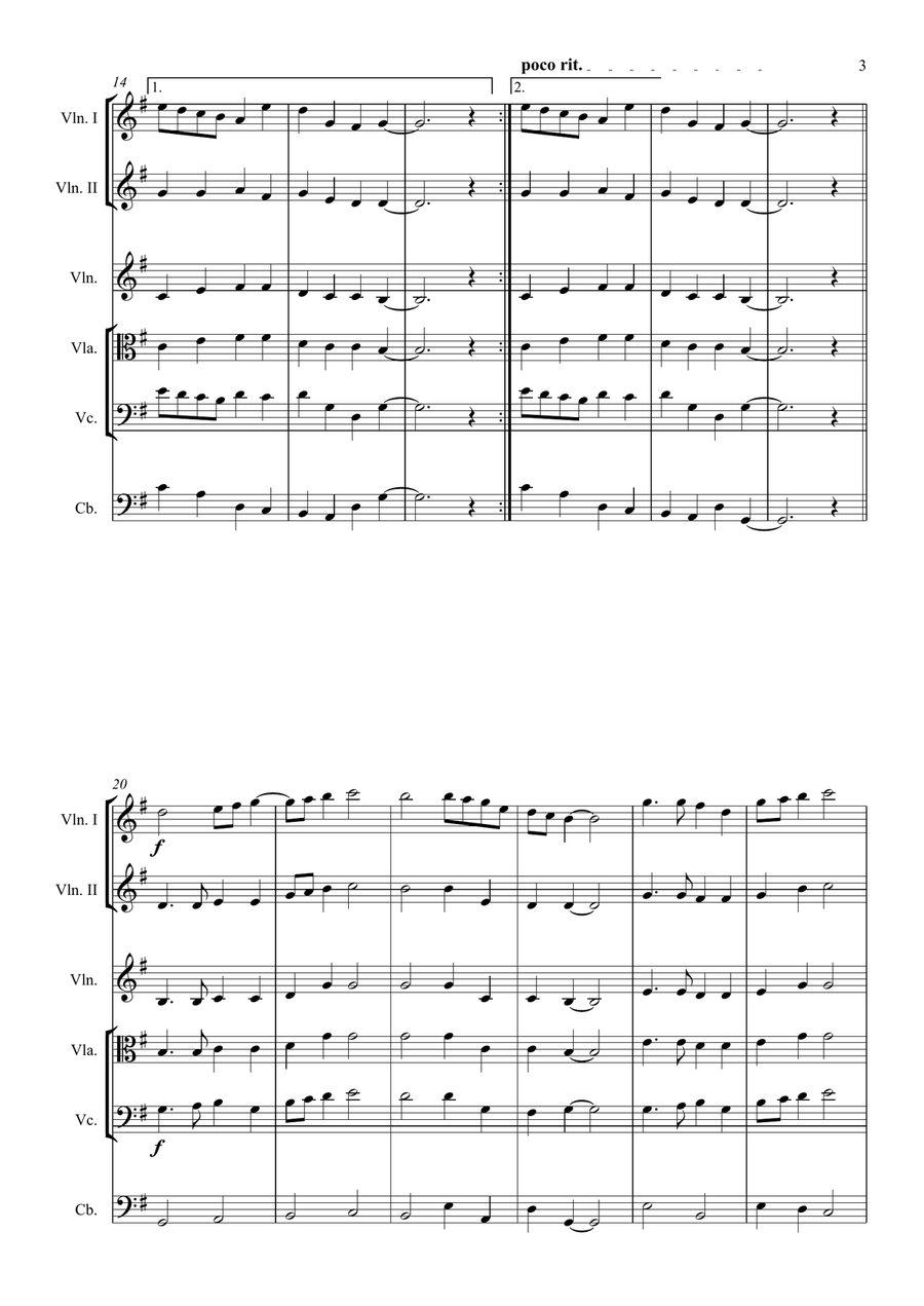 He Who Would Valiant Be String Orchestra scores gallery preview page 3
