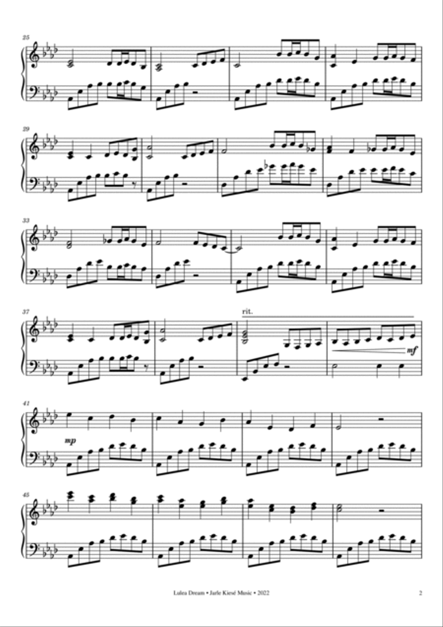 Lulea Dream Lulea Dream Piano Solo scores gallery preview page 2