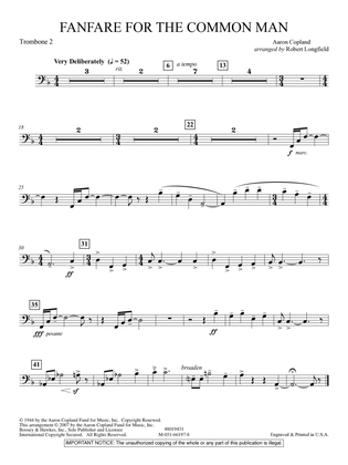 Fanfare For The Common Man (arr. Robert Longfield) - Trombone 2