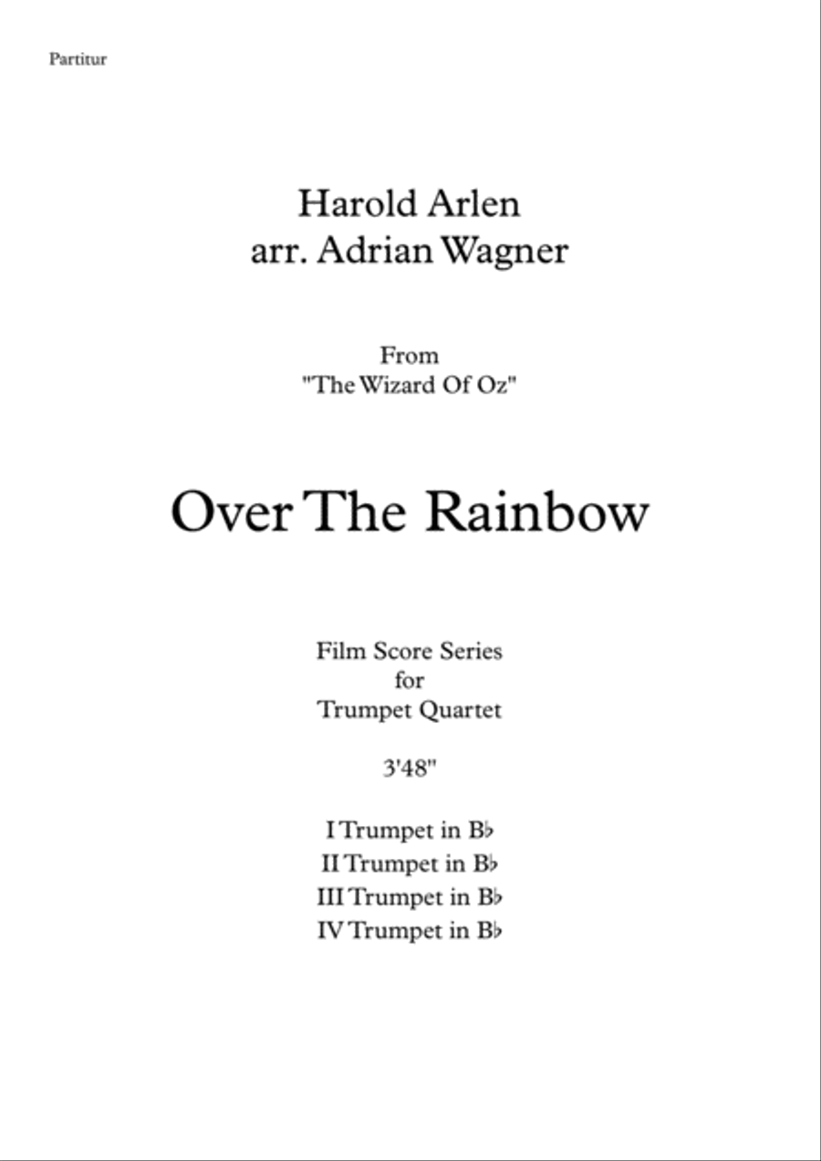 Over The Rainbow (from The Wizard Of Oz) Brass Quartet scores gallery preview page 2