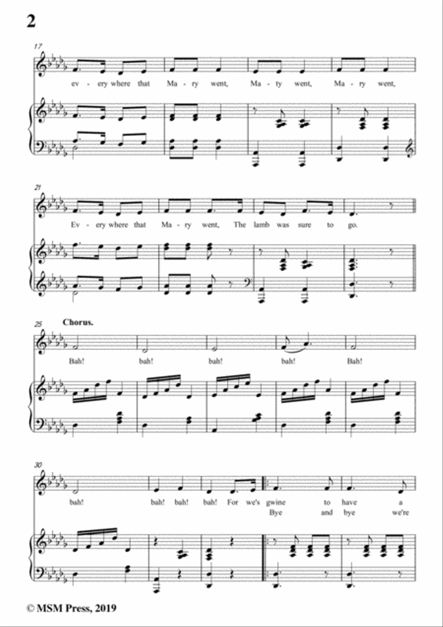 J. Hanold Kendall-Mary Had A Little Lamb,in D flat Major,for Voice&Piano Voice scores gallery preview page 4