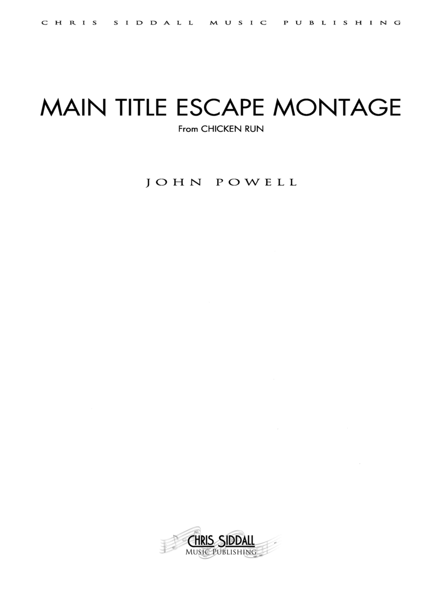 Book cover for Chicken Run - Main Title Escape Montage - Score Only