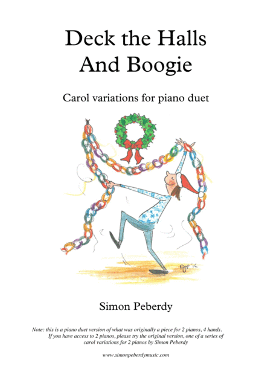 Deck the Halls... and Boogie! Christmas carol variation for Piano Duet 1 Piano, 4-Hands scores gallery preview page 1
