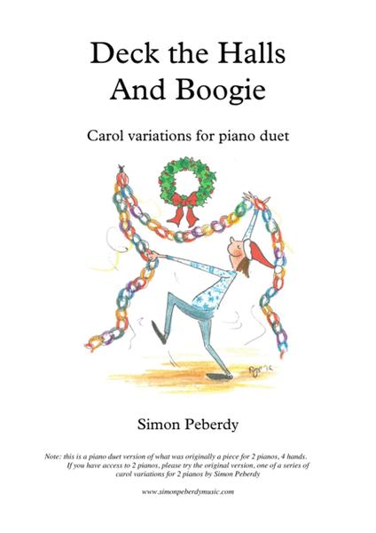 Deck the Halls... and Boogie! Christmas carol variation for Piano Duet image number null