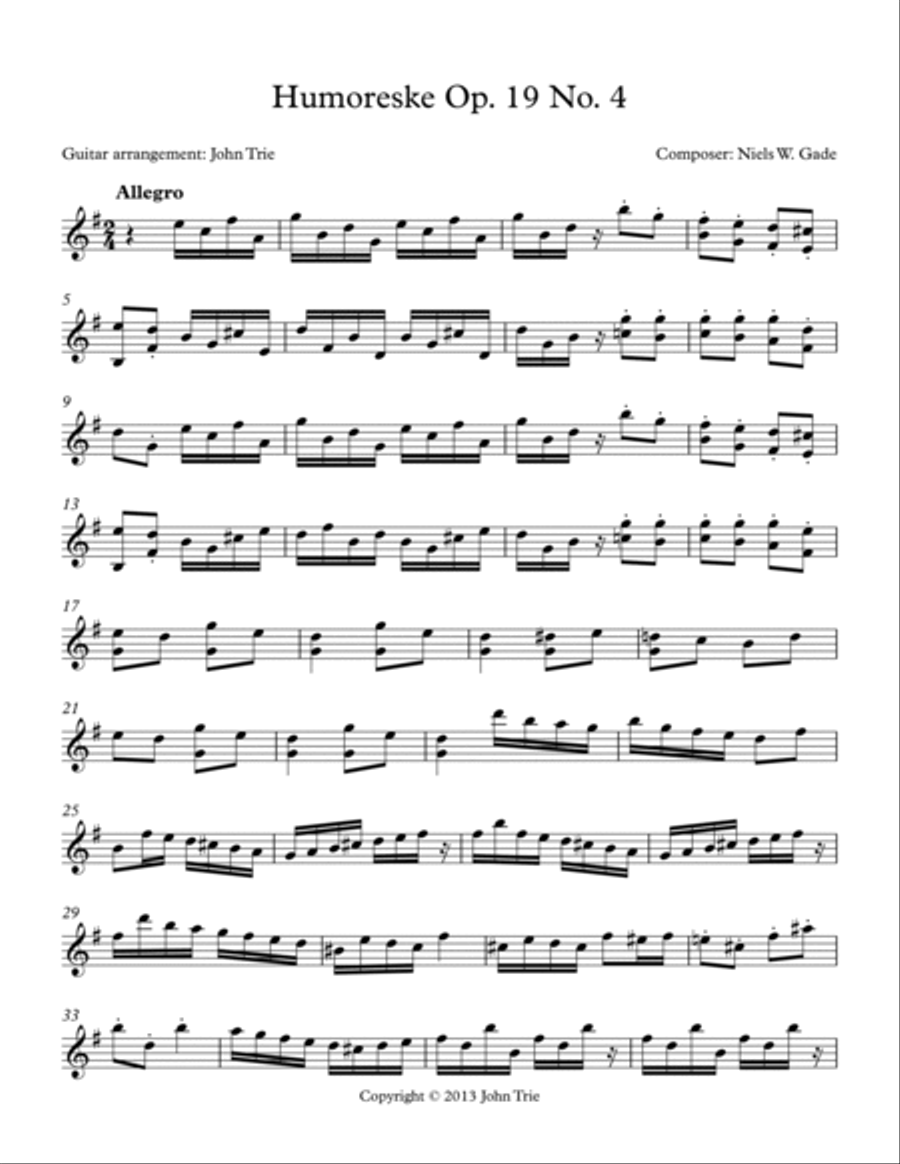 Humoreske - Op. 19 No. 4 Acoustic Guitar scores gallery preview page 2