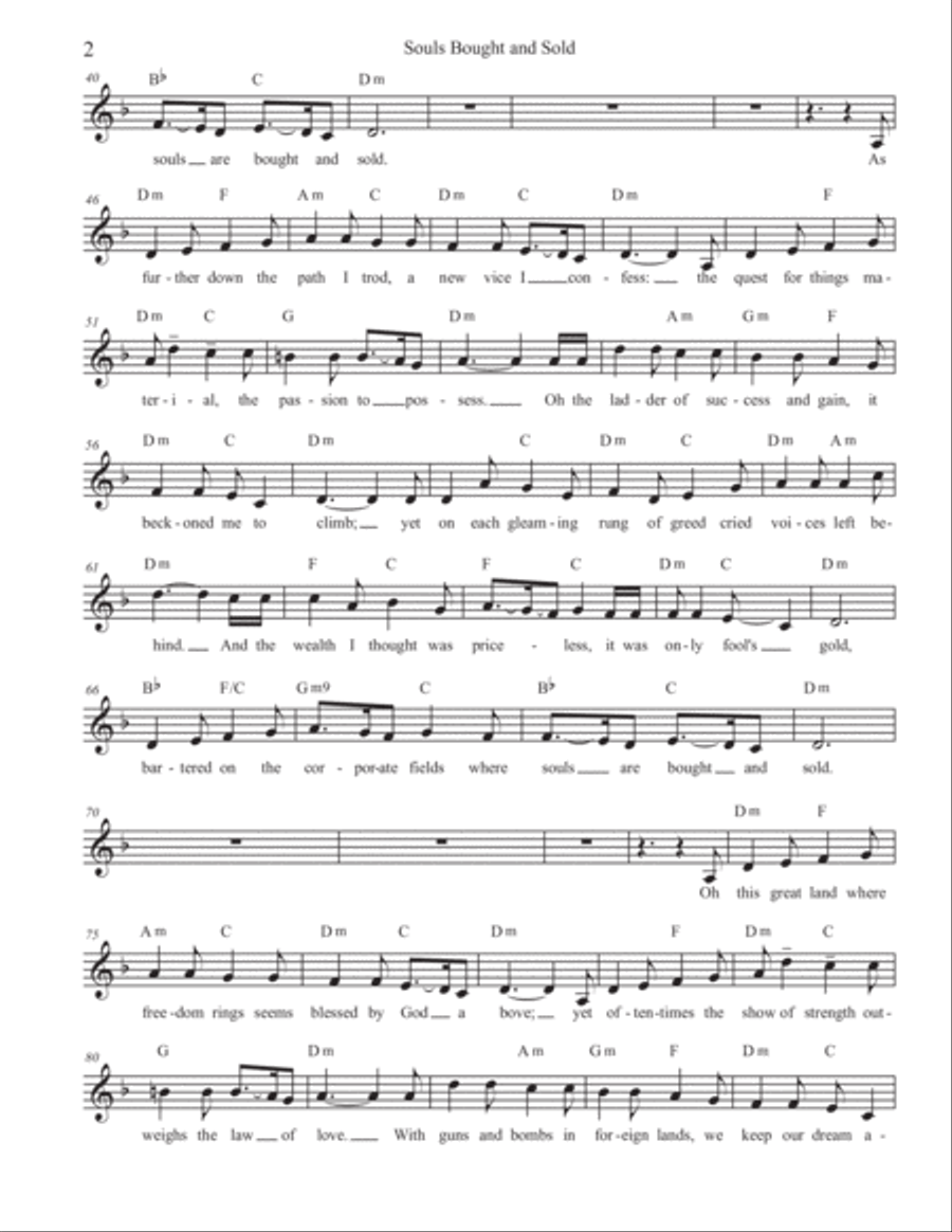 Souls Bought and Sold Voice scores gallery preview page 2