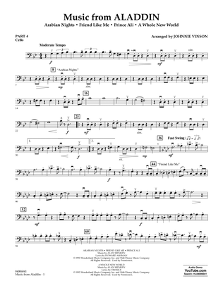 Book cover for Music from Aladdin (arr. Johnnie Vinson) - Pt.4 - Cello