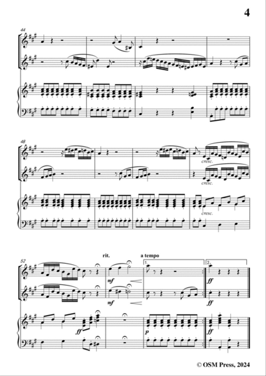Rossini-Duetto buffo di due gatti(Cats Duet),for Two Violins and Piano String Duet scores gallery preview page 5