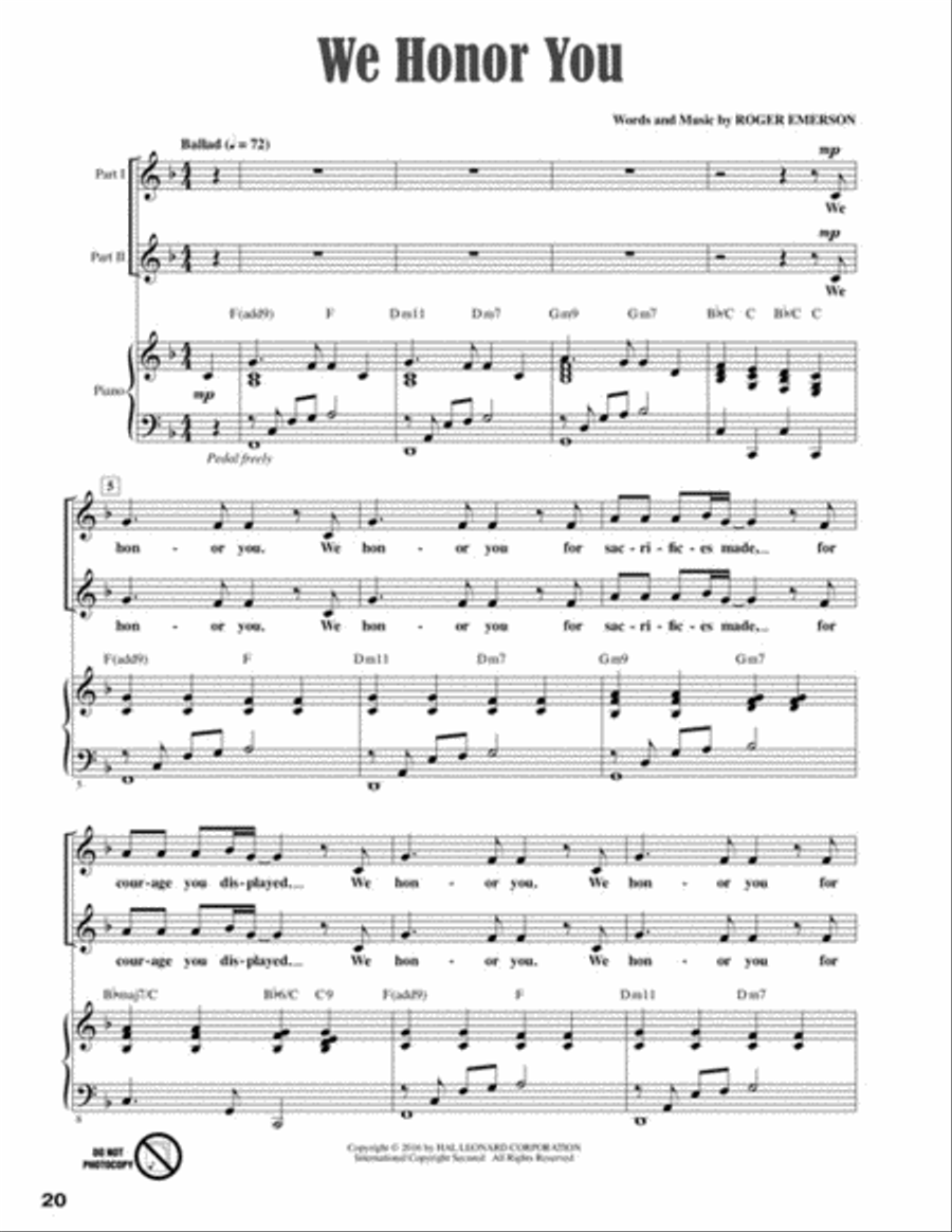 We Honor You Choir scores gallery preview page 4