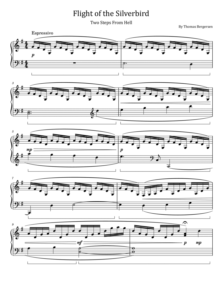 Flight Of The Silverbird - Trailer Piano Solo scores gallery preview page 1