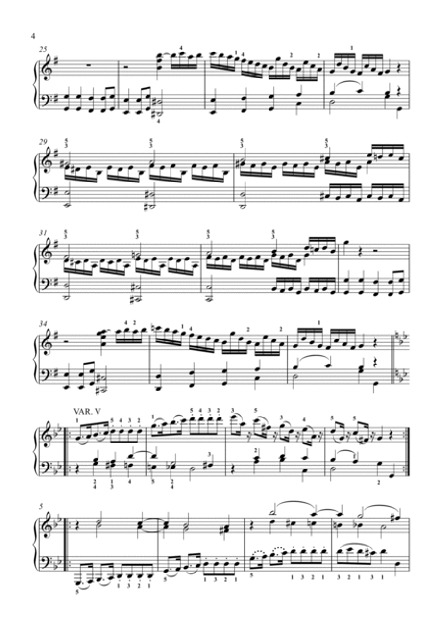 Mozart-10 Variations on Unser dummer Pöbel meint, K.455 Piano Solo scores gallery preview page 5