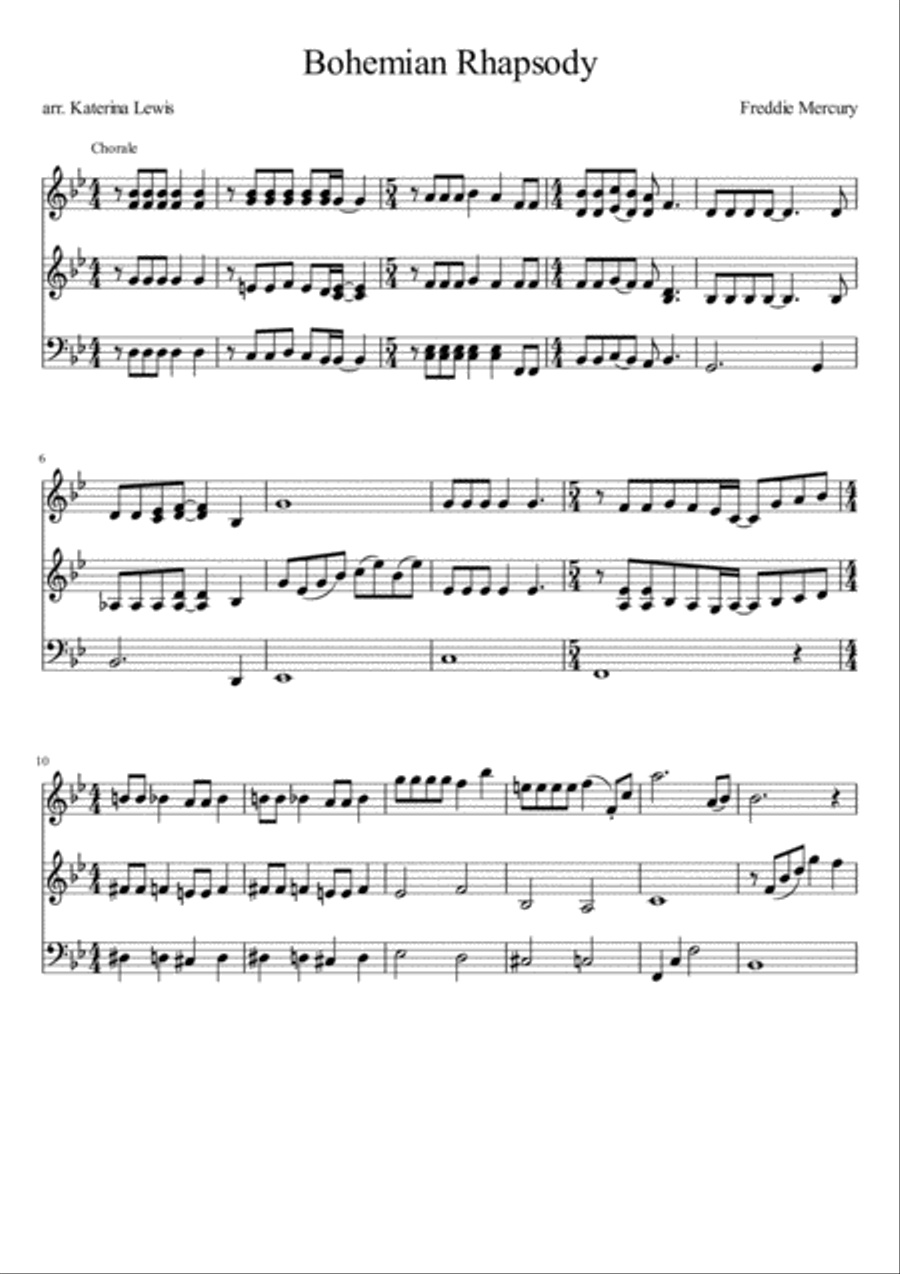Bohemian Rhapsody String Trio scores gallery preview page 1
