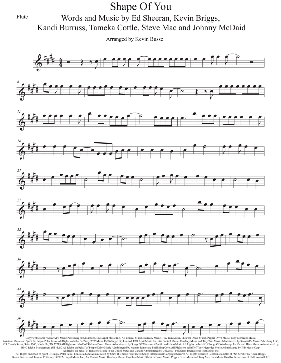 Shape Of You Flute Solo scores gallery preview page 1