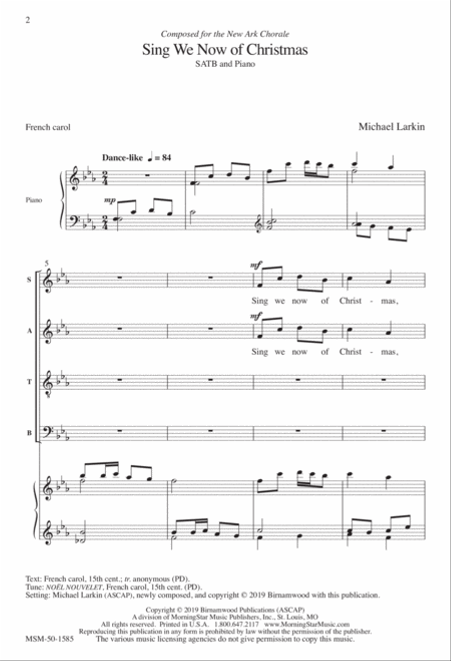 Sing We Now of Christmas 4-Part scores gallery preview page 2