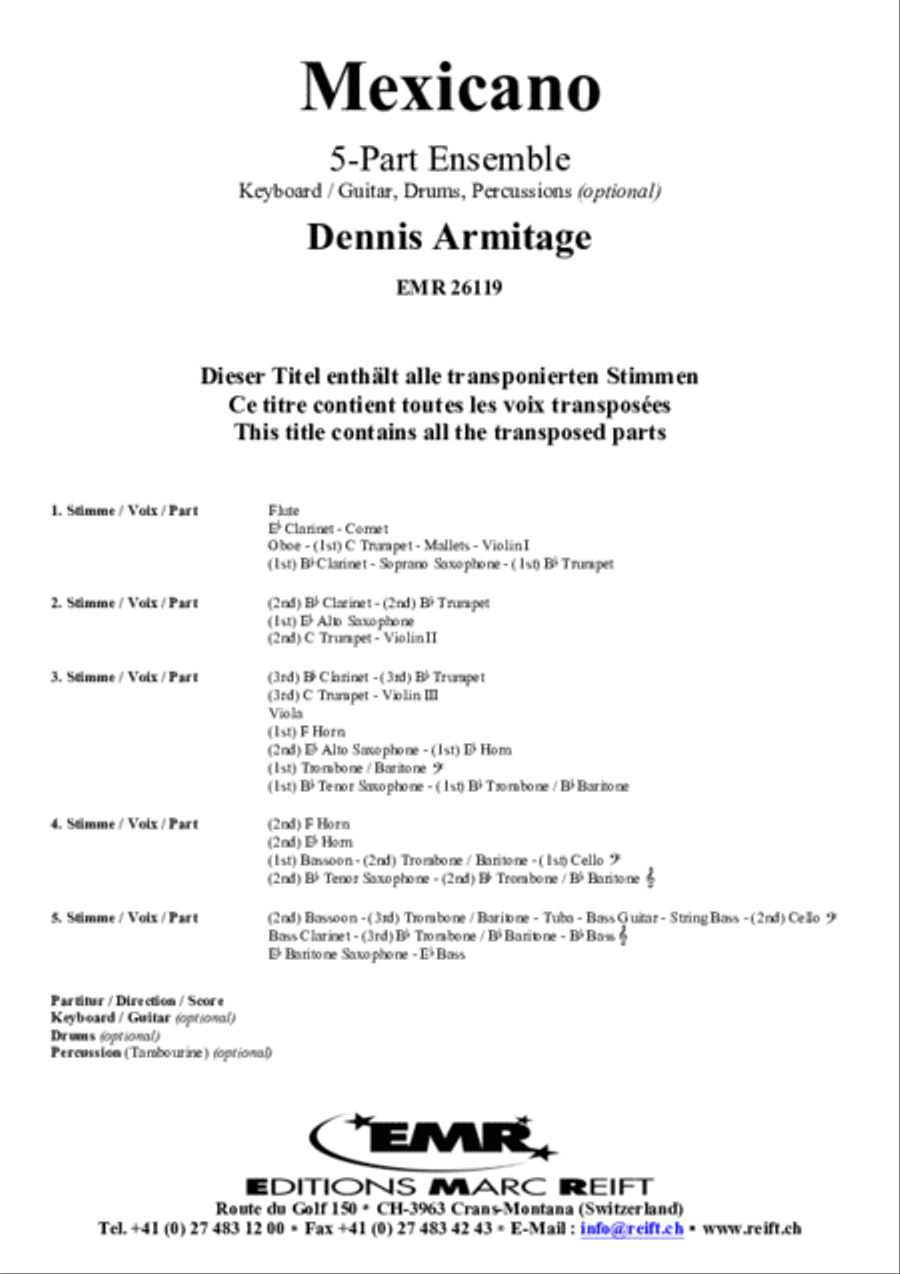 Mexicano Mexicano Concert Band scores gallery preview page 2