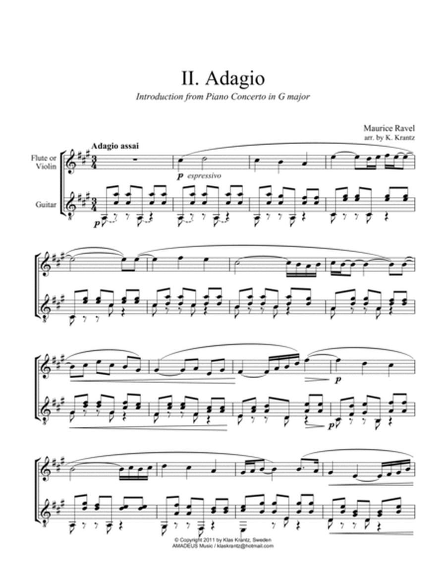 Adagio assai for flute or violin (A Major) image number null